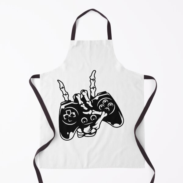 Item preview, Vintage Monochrome Gaming Gamepad Held by Skeleton Hand designed and sold by WearWolfDesigns.