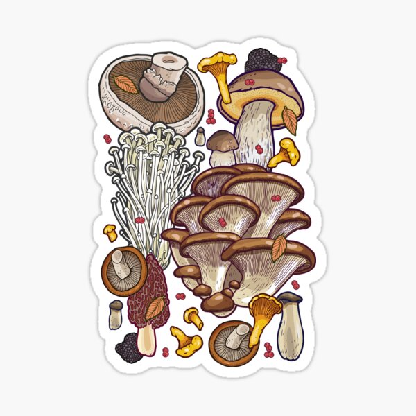 Beige mushroom forest Sticker