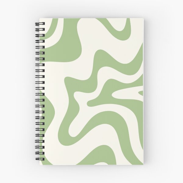 Item preview, Retro Liquid Swirl Abstract Pattern Square in Light Sage Green and Cream designed and sold by kierkegaard.
