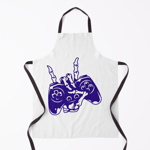 Item preview, Vintage Monochrome Gaming Gamepad Held by Skeleton Hand Blue designed and sold by WearWolfDesigns.