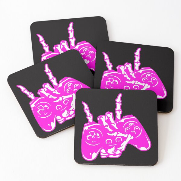 Item preview, Copy of Vintage Monochrome Gaming Gamepad Held by Skeleton Hand Pink designed and sold by WearWolfDesigns.