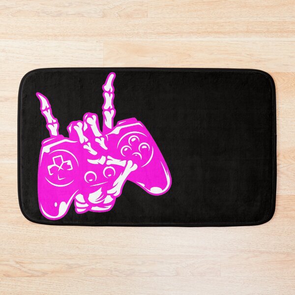 Item preview, Copy of Vintage Monochrome Gaming Gamepad Held by Skeleton Hand Pink designed and sold by WearWolfDesigns.