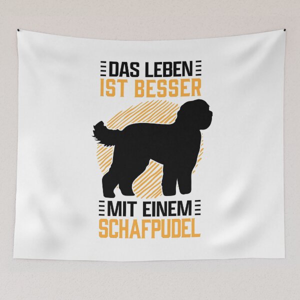 Item preview, Life with sheep poodle herding dog Hütepudel saying designed and sold by madgrfx.