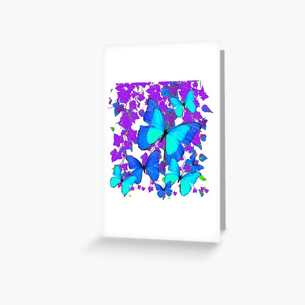 Item preview, BLUE BUTTERFLIES PURPLE VINES ABSTRACT designed and sold by sharlesart.