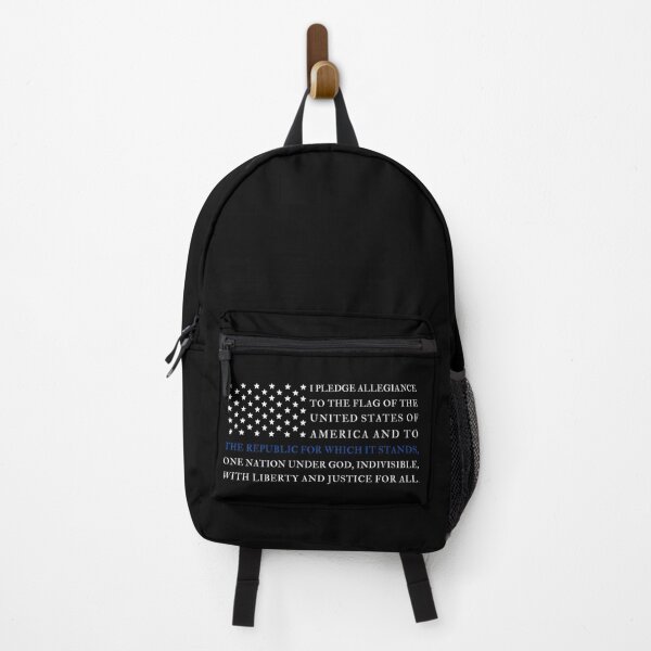 Item preview, The Pledge of Allegiance American Blue Line Flag designed and sold by PolishedPin.