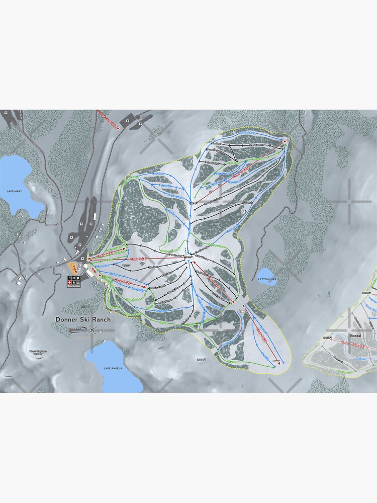 Donner Ski Ranch Resort Trail Map Sticker For Sale By Mapsynergy Redbubble 9613