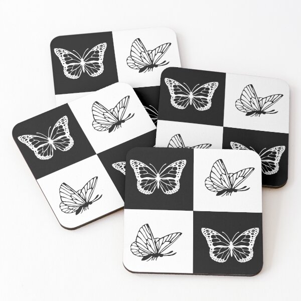 Item preview, Checkered Black and white butterflies pattern | Check Butterfly pattern designed and sold by Violet Treasures.