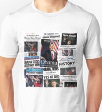 Obama 2008 Commemorative Front Pages Unisex T-Shirt