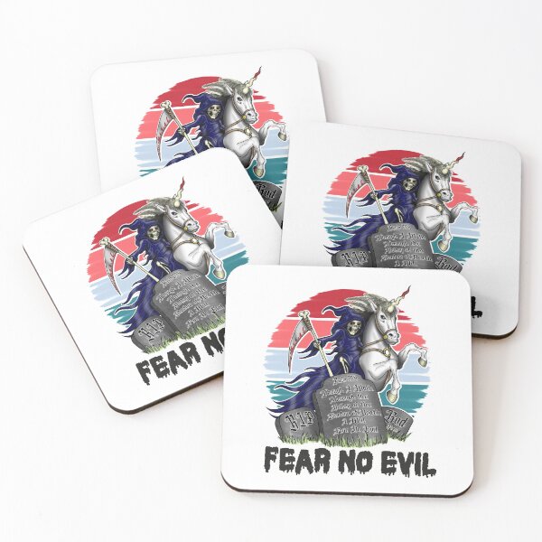Item preview, Death Riding Unicorn Fear No Evil Skeleton designed and sold by Status71.