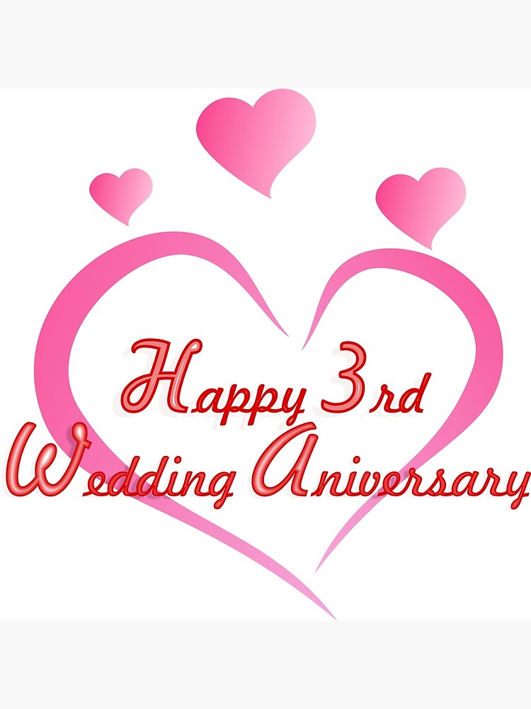 Happy 3rd Wedding Anniversary Matching Gift For Couples Design