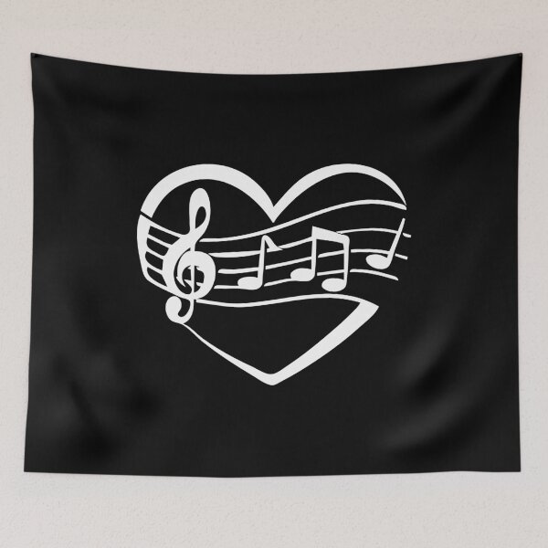 Item preview, White Musical Heart designed and sold by PolishedPin.