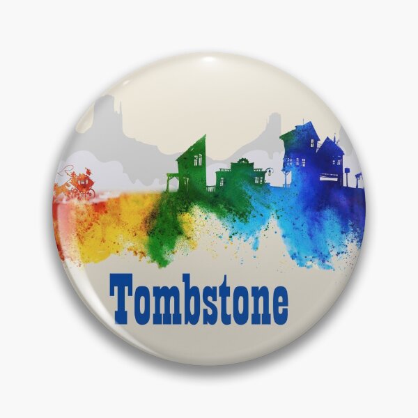 Item preview, Tombstone Ok Corral Skyline Drawing Watercolor Art designed and sold by oldwestcowboy.