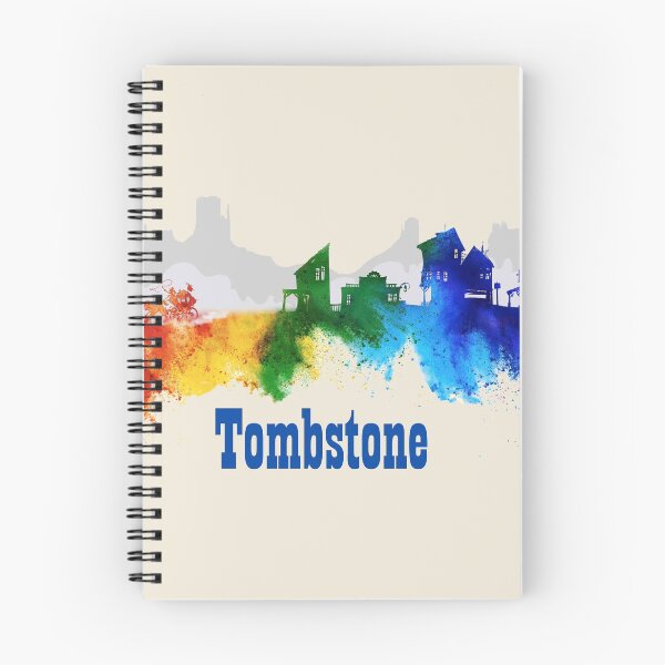 Item preview, Tombstone Ok Corral Skyline Drawing Watercolor Art designed and sold by oldwestcowboy.
