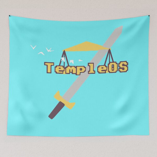 Item preview, Temple OS Flat Pastel (BLUE background) designed and sold by Ratch2929.