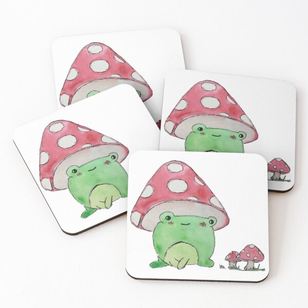 Item preview, Frog and Mushroom Watercolor Painting designed and sold by Ellora  Roy.
