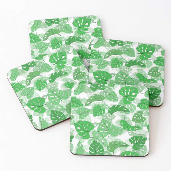Item preview, Hand-drawn tropical pattern with exotic monstera leaves. designed and sold by TattiDan.