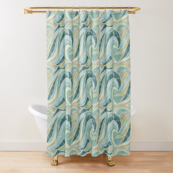 Abstract Waves Shower Curtain