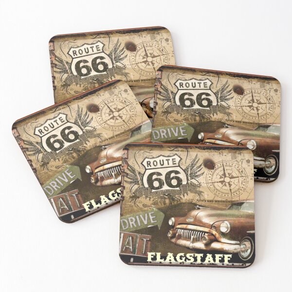 Item preview, visit Flagstaff Via Route 66 Travel poster designed and sold by oldwestcowboy.