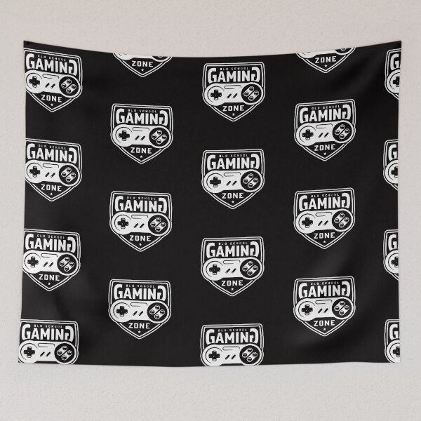 Item preview, Old School Gaming Zone Vintage Gamepad Monochrome Gaming White designed and sold by WearWolfDesigns.