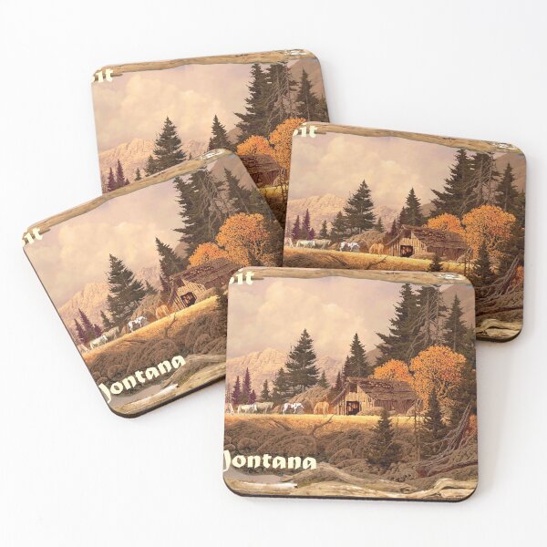 Item preview, Visit Montana Horse country Mustangs Travel Poster designed and sold by oldwestcowboy.
