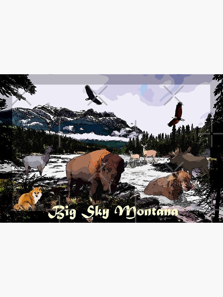 "Montana Big Sky Country Travel Poster" Poster by oldwestcowboy | Redbubble