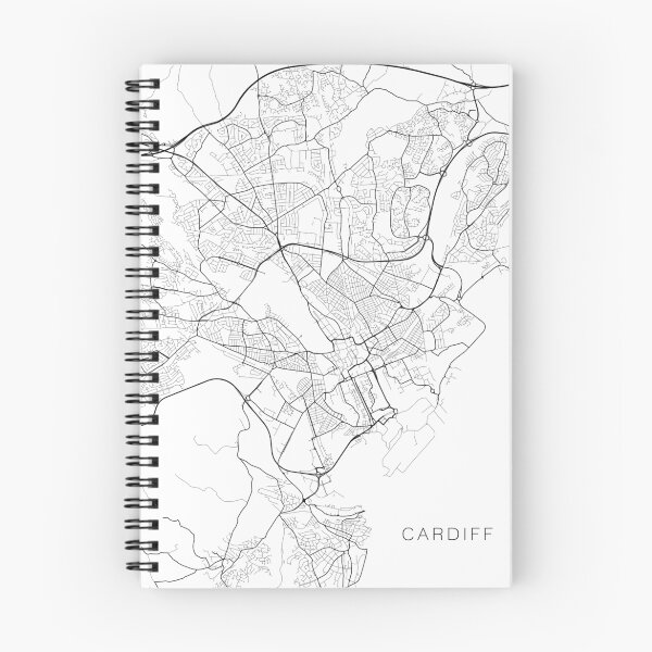 Item preview, Cardiff Map, Wales - Black and White designed and sold by MainStreetMaps.