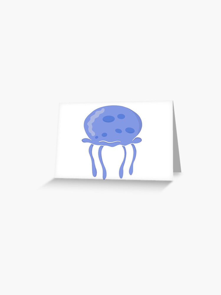 Blue Spongebob Jellyfish Greeting Card By Areberhard Redbubble