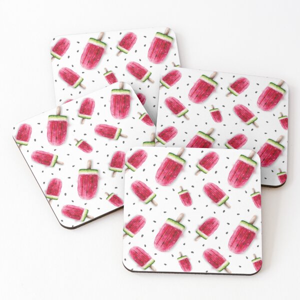 Item preview, Watermelon Popsicles, Red And Green on White Background  designed and sold by nancyelias.