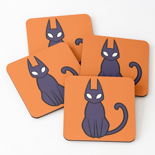 Moka Rafe, The Demon Cat (Autumnal Orange) Coasters (Set of 4)