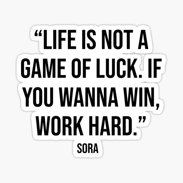Life is not a game of luck.If you wanna win, work hard quote print in  vector.Lettering quotes motivation for life and happiness. Stock Vector