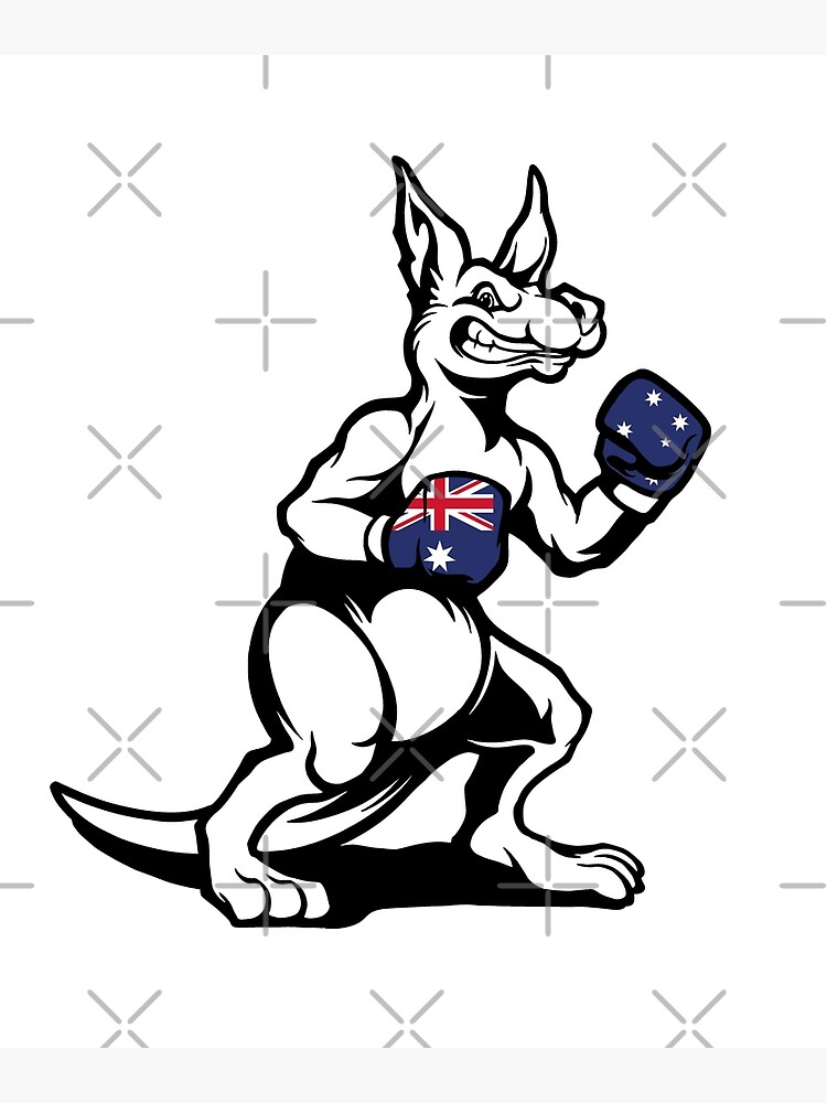 "Boxing Kangaroo, Australian Boxing Kangaroo" Poster by JasKeiDesigns
