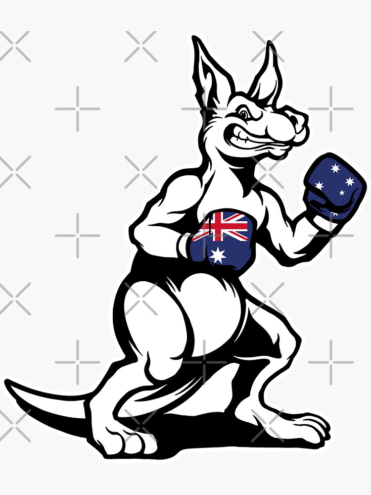 "Boxing Kangaroo, Australian Boxing Kangaroo" Sticker for Sale by JasKeiDesigns Redbubble