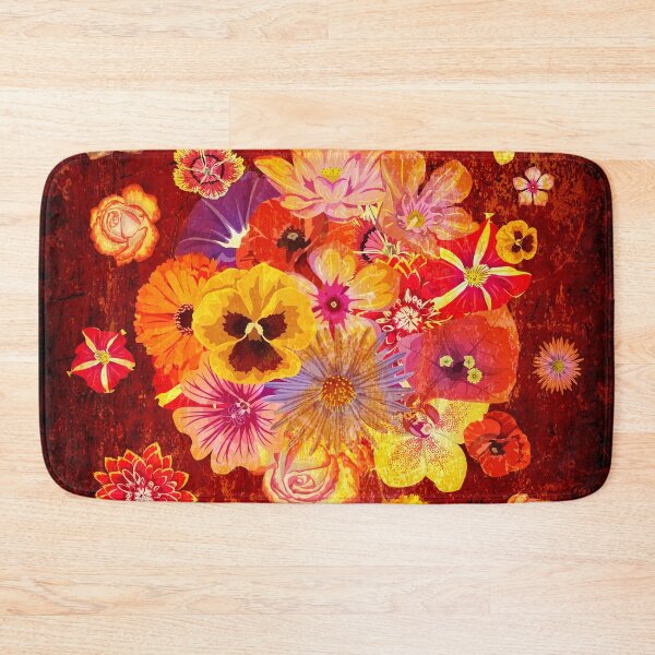 Item preview, Bouquet with colorful flowers. Burgundy rough background. designed and sold by GreissDesign.