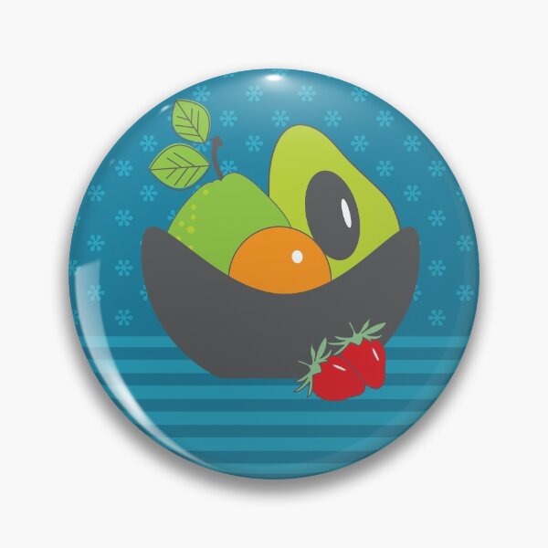 Item preview, Fruit Bowl Pear Orange Avocado Strawberries Still Life designed and sold by Anna Lemos.