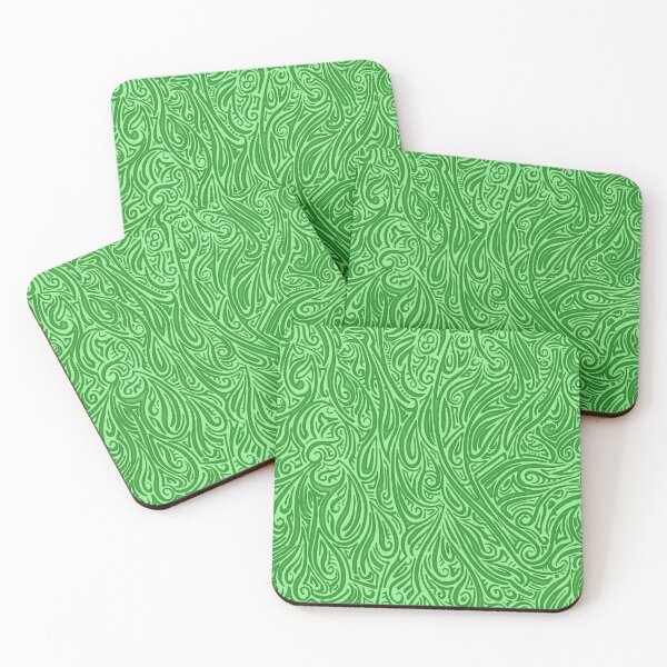 Item preview, Swirling Abstract Line Art in Shades of Green designed and sold by MathenaArt.