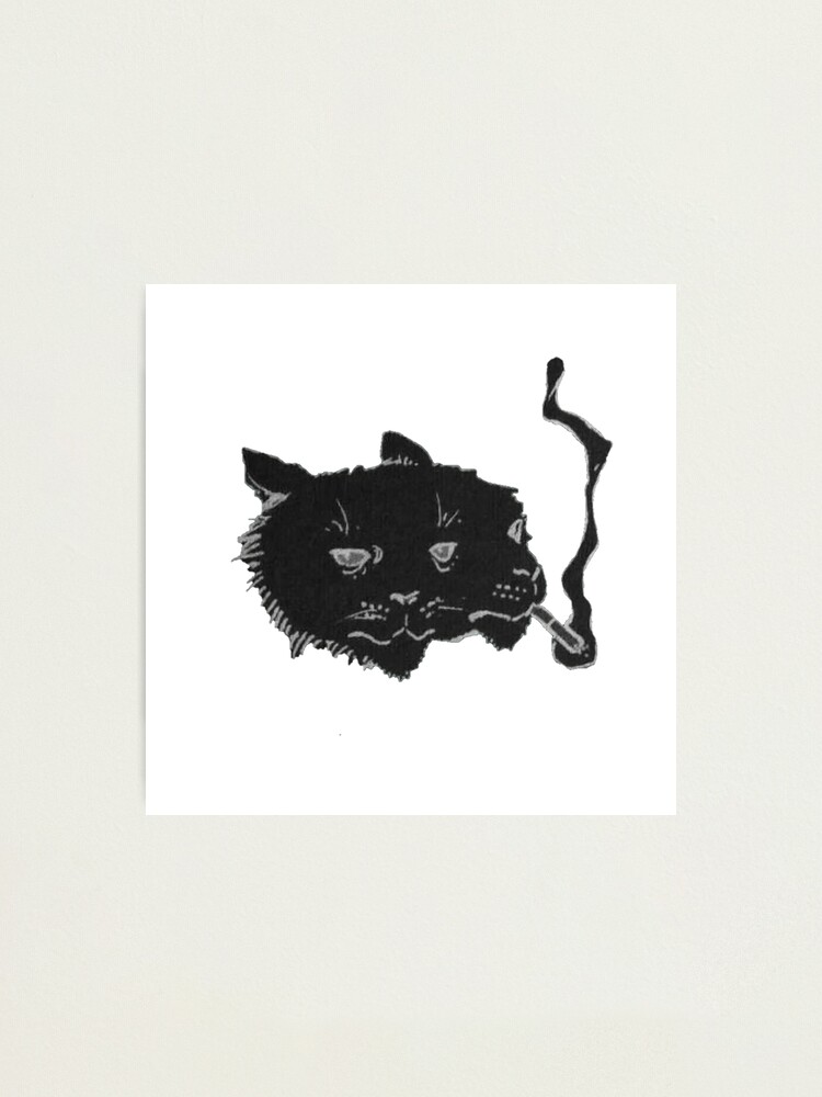 Impression Photo High Cat Drole De Fumer De L Herbe Par Rozdolf Redbubble