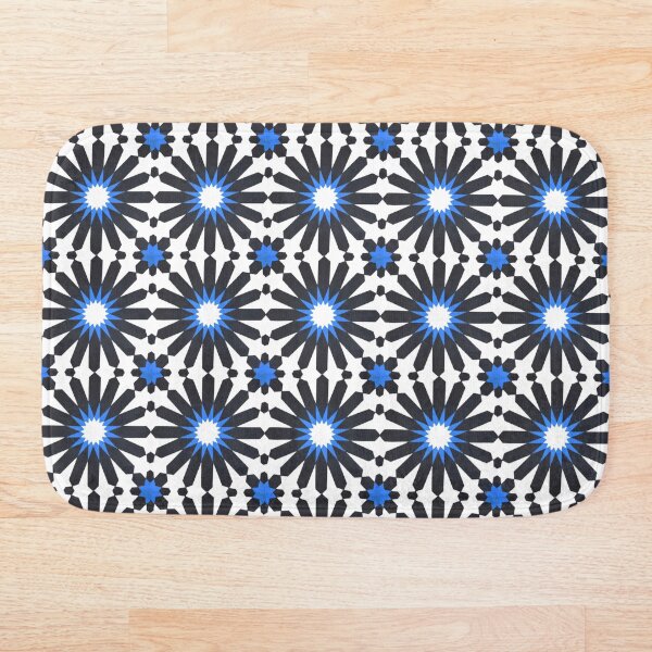 Geometric Traditional Moroccan Alhambra Andalusian Style Bath Mat