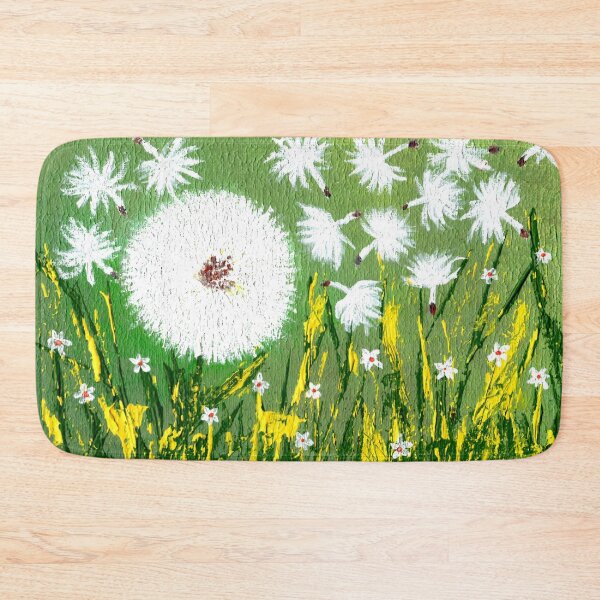 Item preview, Dandelions flowers and floating pappus seed acrylic painting designed and sold by OnigiriDoctor.