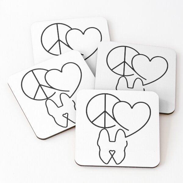 Item preview, Peace, Love and French Bulldogs designed and sold by FrenchiJunction.