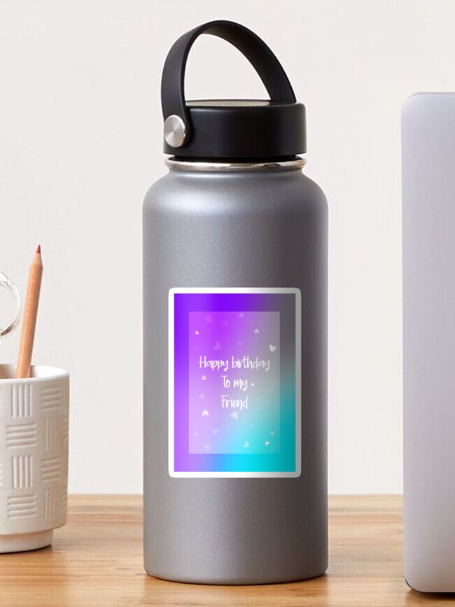 Holographic gradient birthday card for friend." Sticker for Sale by  TanujaSharma | Redbubble