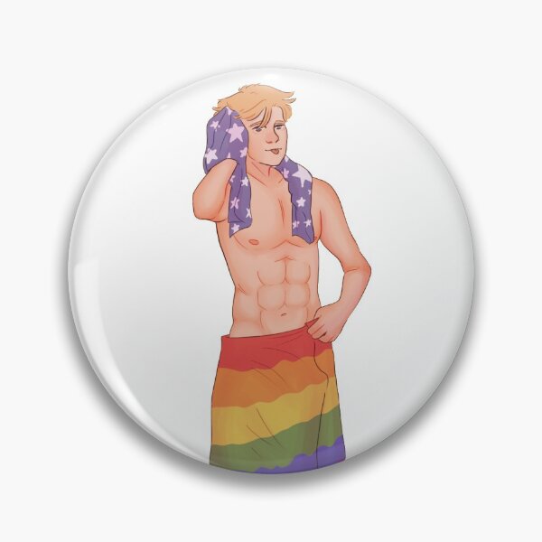 Item preview, Steve wearing an LGBT pride flag designed and sold by Flurrrmp.