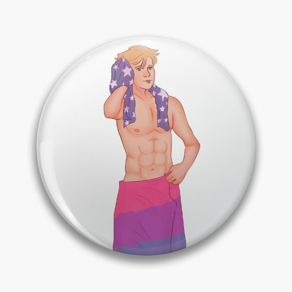 Item preview, Steve wearing a bisexual flag designed and sold by Flurrrmp.