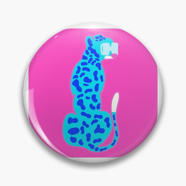 Item preview, blue leopard with glasses with pink backround  designed and sold by mollsdesignss.