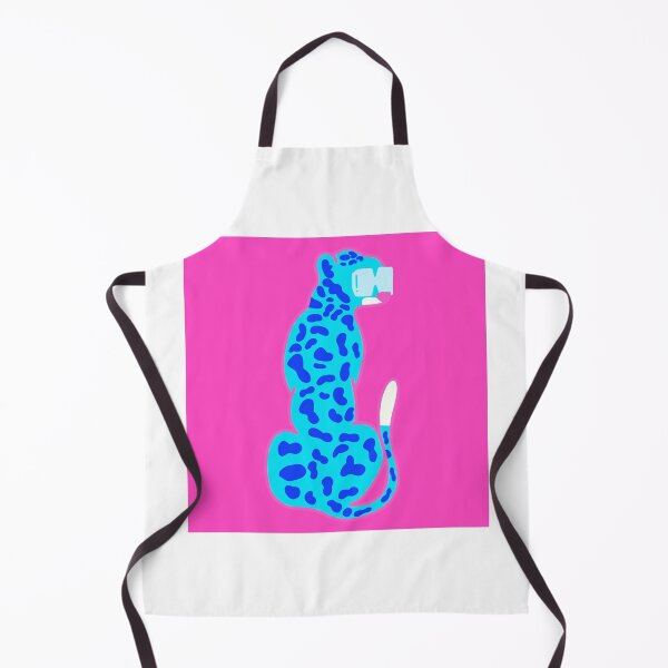 Item preview, blue leopard with glasses with pink backround designed and sold by mollsdesignss.