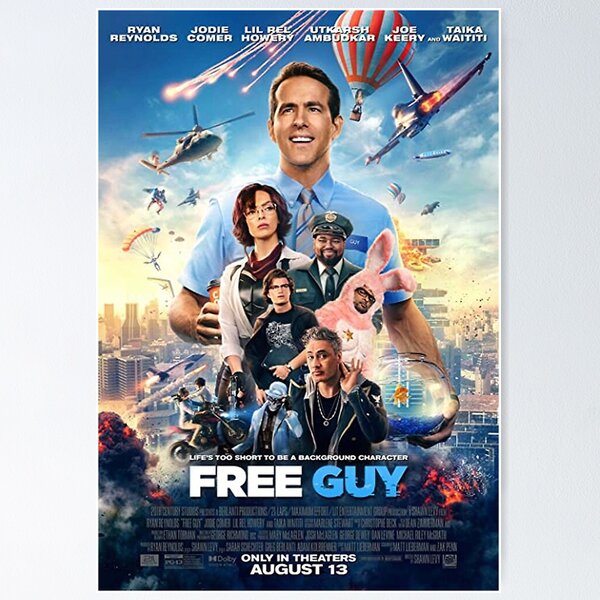Free Guy Movie Poster, Framed, GTA Parody, 2021, 11x17, NEW, USA
