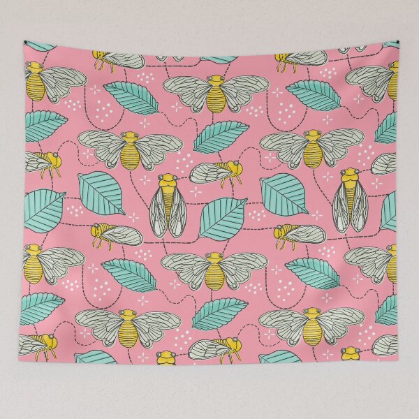 Item preview, Summer Cicada - Pink designed and sold by latheandquill.