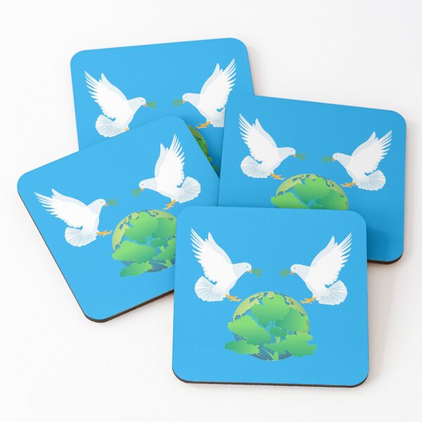 Item preview, International Peace Flag Peacebuilding two doves inspiration designed and sold by Capiral Bucketlist.