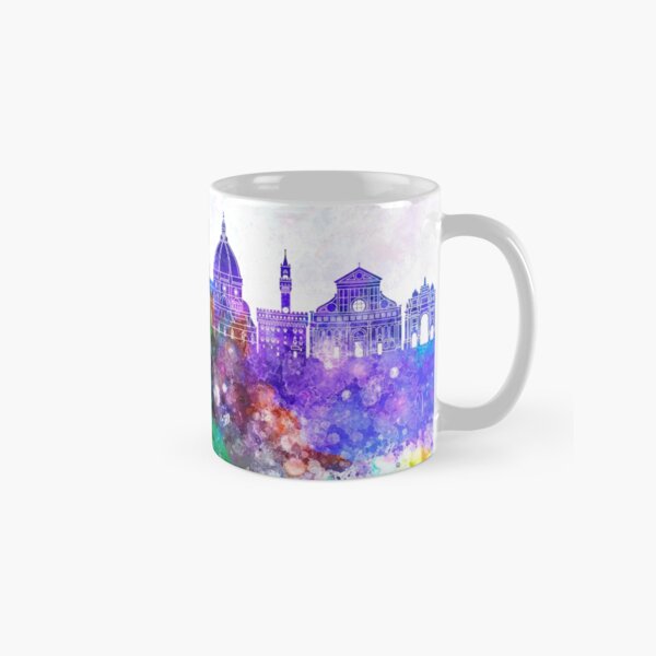 Vista previa del artículo con la obra «Horizonte de Florencia en fondo acuarela», diseñado y vendido por paulrommer.