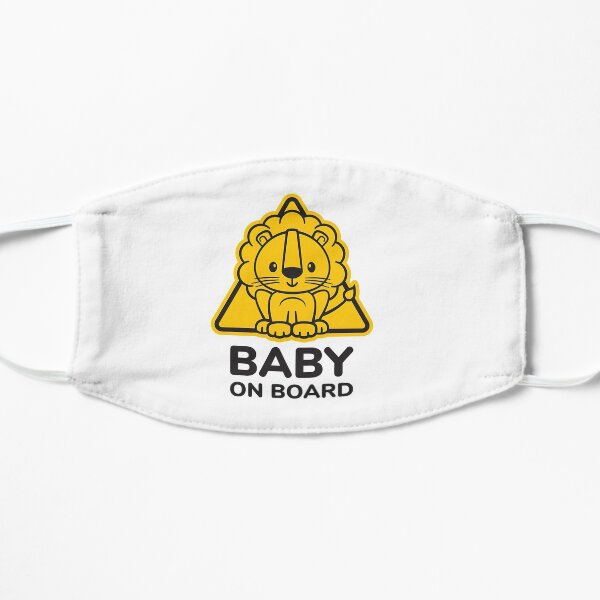 Baby On Board, Baby Lion On Board, Baby in Car Flat Mask