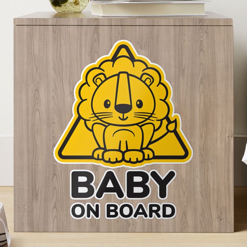 Sticker for Sale mit Baby an Bord, Löwenbaby an Bord, Baby im Auto von  graphic-genie